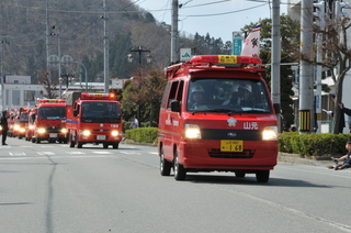 消防車両の大行進！