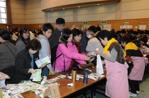 お茶や海苔はあっという間に売り切れ